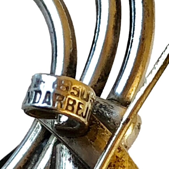 Sterling Silver Vintage Brooch Cattails Bulrush Reed Plant Signed ss grams - Picture 12 of 14